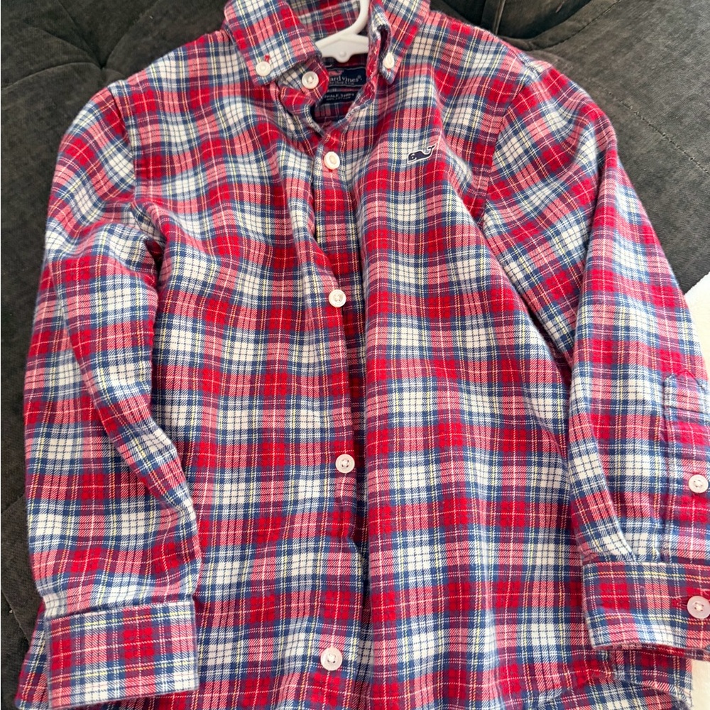 Vineyard Vines Classic Red Plaid Kids Shirt